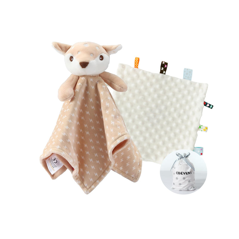 CREVENT Soft Safe Fluffy Animal Face Baby Comforter Blanket for Girls and Boys, Great Gifts for Birthday, Baby Shower (Pink Bear + Pendant)