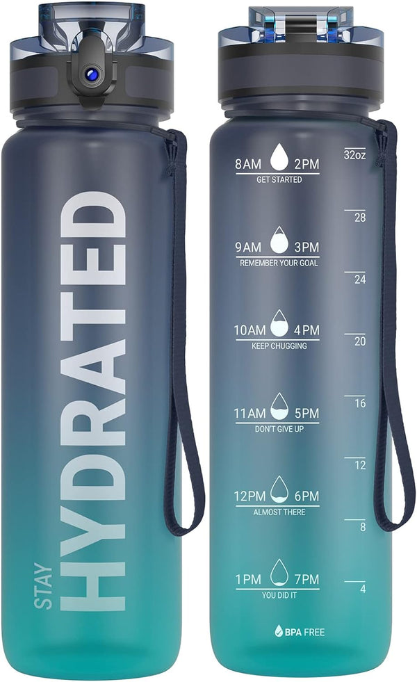 Sahara Sailor Water Bottle, Sports Water Bottle, (BPA-Free Tritan) 1L/500 ml/750 ml, Leak-Proof Sports Water Bottle, Sports Bottle for Bike, Camping, Yoga, Gym (1 Bottle)