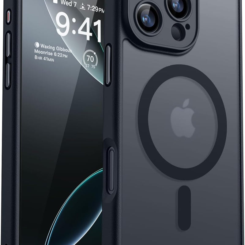 CANSHN Case for iPhone 16 Pro with Camera Protection for Magsafe (Top Military Protection and Magnetic Force), Extremely Durable, Shockproof, Black