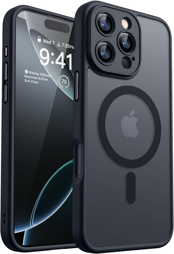 CANSHN Case for iPhone 16 Pro with Camera Protection for Magsafe (Top Military Protection and Magnetic Force), Extremely Durable, Shockproof, Black