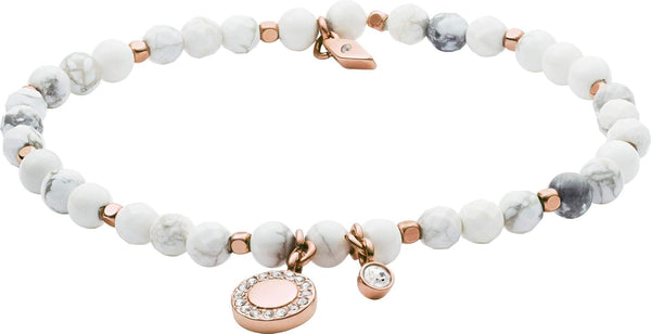 FOSSIL Damen Halbedelsteinarmband mit verstellbarer Spange