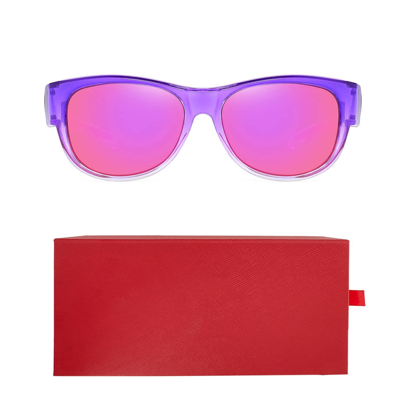 SHEEN KELLY Oversized TR90 Fits Over Sunglasses Mirror Polarised Lens Cateye for Women Drivers Glasses Over Lenses Lightweight