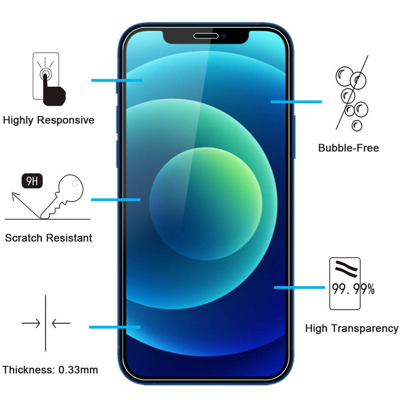 NEW'C tempered glass foil, protective foil for iPhone 11, iPhone XR, 2pcs., free from scratches, fingerprints and oil, 9H hardness, 0.33 mm ultra clear, screen protective foil for iPhone 11, iPhone XR