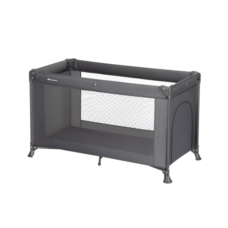Bebeconfort Sweet Dreams Baby Travel Cot, 0-3 Years (0-15 kg), Travel Cot Lightweight for Babies, Large Padded Mattress, Side Window, Easy Compact Foldable, with Travel Bag, Mineral Graphite