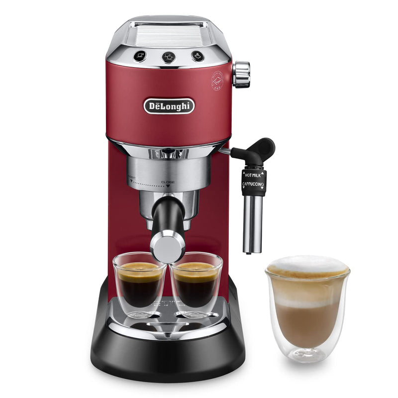 De'Longhi Dedica Style EC 685.M – Espresso Siebträgermaschine, Espressomaschine mit professionellem Milchaufschäumer, nur 15 cm breit, für Kaffeepulver oder ESE Pads, 1 l Wassertank, silber