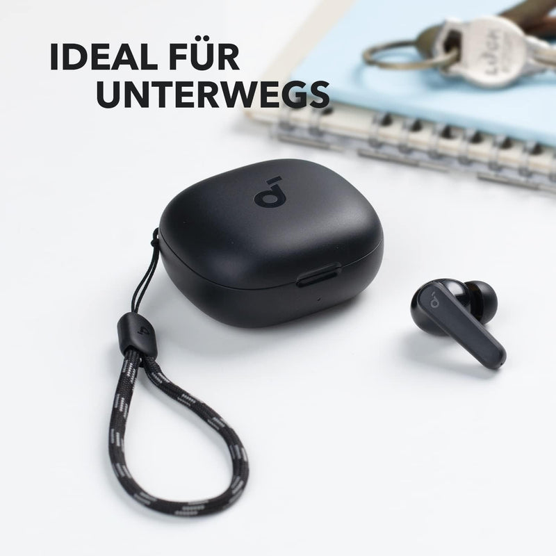 soundcore by Anker P20i Wireless Bluetooth Headphones In-Ear, 10 mm Driver, Bluetooth 5.3, Adjustable EQ, 30 Hours Playtime, IPX5 Waterproof, 2 Micros with AI, Single Use (Black)