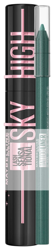 Maybelline New York Black Mascara for Extremely Long Eyelashes, Lash Sensational Sky High Mascara, Very Black, 7.2 ml