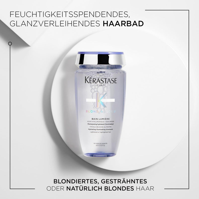 Kérastase, Blond Absolu, Pflegeroutine mit Shampoo und Haarspülung für blondiertes, gesträhntes oder natürlich blondes Haar, Mit Hyaluronsäure