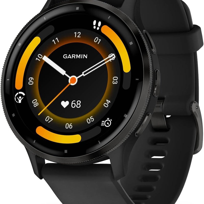 Garmin Venu 3 GPS Fitness Smartwatch with Bluetooth Telephony and Voice Assistance, Ultra Sharp 1.4/1.2 Inch AMOLED Touch Display, Fitness Functions, Music, Pay and Wheelchair Mode