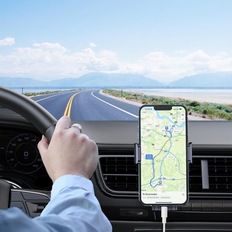 Blukar Mobile Phone Holder Car Mobile Phone Holder for Cars Ventilation with Upgraded Stable Version & One Button Release, 360° Rotatable Car Mount for iPhone, Galaxy and Other Android Smartphones