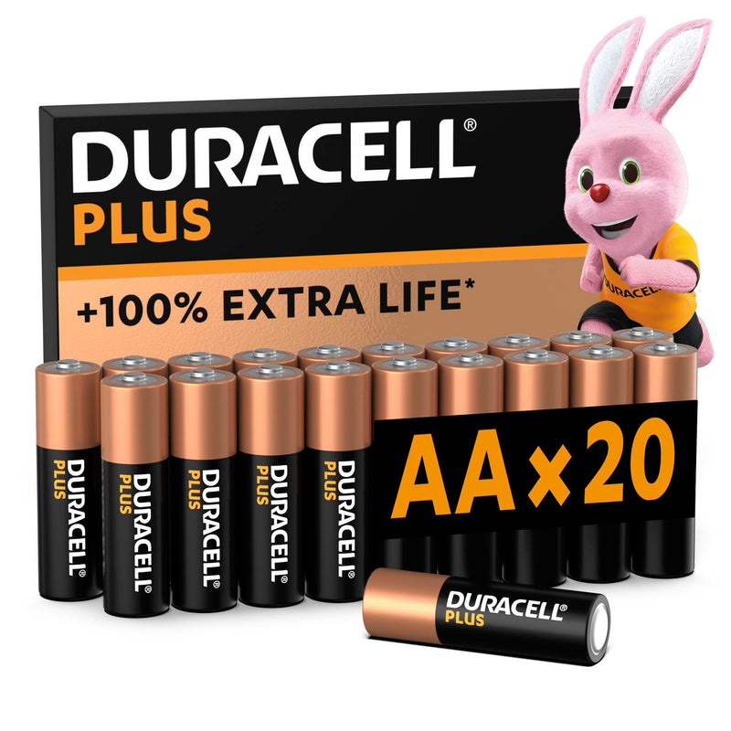 Duracell Plus 9 V Block Alkaline Batteries 6LR61 MN1604 Pack of 4