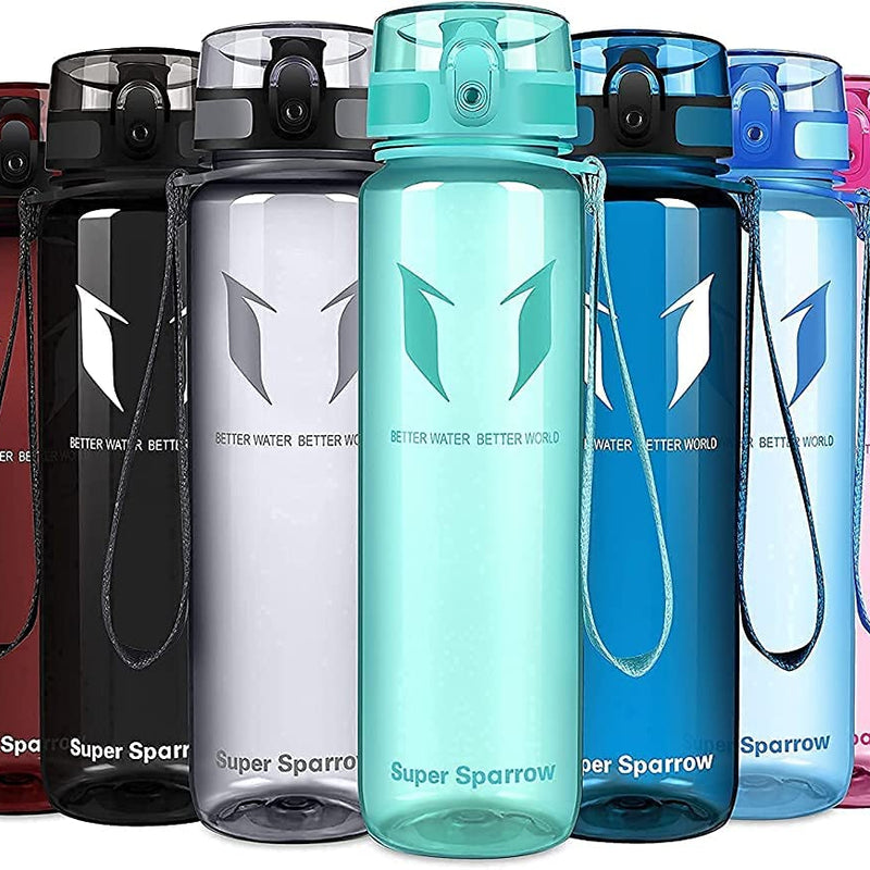 Super Sparrow Drinking Bottle, Tritan Water Bottle, 350 ml, 500 ml, 750 ml, 1000 ml, BPA-Free, Ideal Sports Bottle, for Sports, Bike, Fitness, University or Outdoors, Lightweight, Sustainable