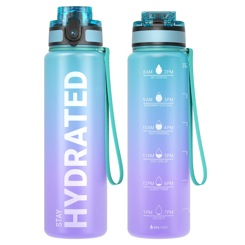 Sahara Sailor Water Bottle, Sports Water Bottle, (BPA-Free Tritan) 1L/500 ml/750 ml, Leak-Proof Sports Water Bottle, Sports Bottle for Bike, Camping, Yoga, Gym (1 Bottle)