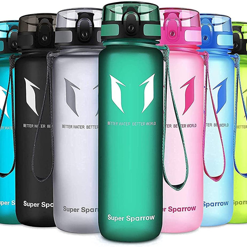 Super Sparrow Drinking Bottle, Tritan Water Bottle, 350 ml, 500 ml, 750 ml, 1000 ml, BPA-Free, Ideal Sports Bottle, for Sports, Bike, Fitness, University or Outdoors, Lightweight, Sustainable