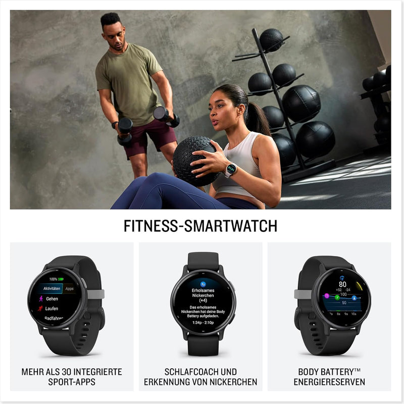 Garmin Vivoactive 5 GPS Smartwatch with 1.2 Inch AMOLED Touch Display, Fitness and Health and Music Functions