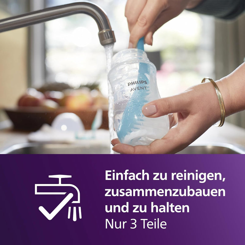 Philips AVENT Natural Response Baby Bottles Gift Set for Newborns - 4 Baby Bottles, Ultra Soft Dummy and Bottle Brush, Babies from 0 - 12 Months and Over (Model SCD838/11)