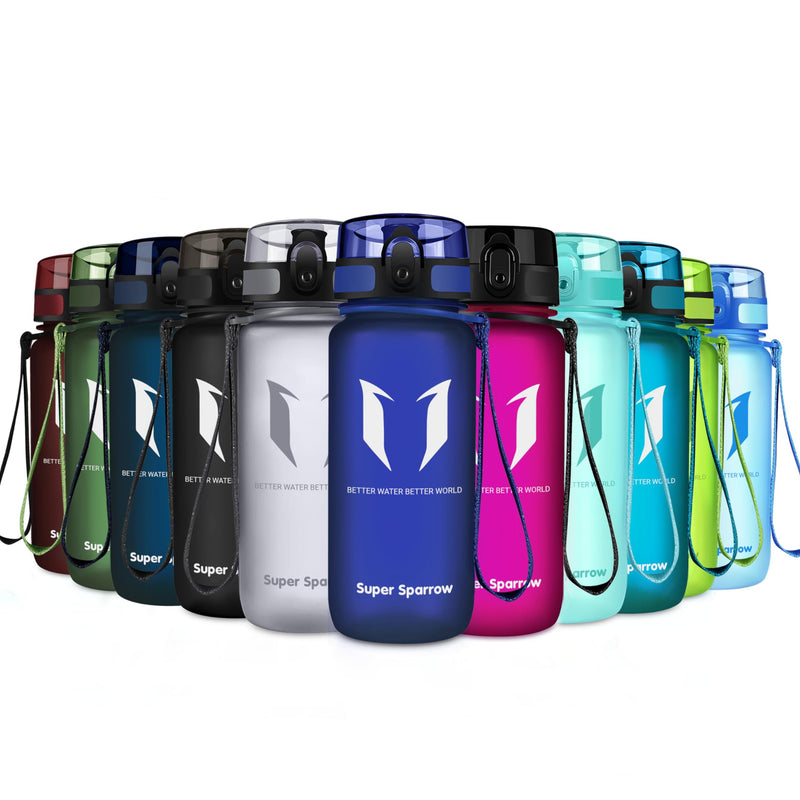 Super Sparrow Drinking Bottle, Tritan Water Bottle, 350 ml, 500 ml, 750 ml, 1000 ml, BPA-Free, Ideal Sports Bottle, for Sports, Bike, Fitness, University or Outdoors, Lightweight, Sustainable
