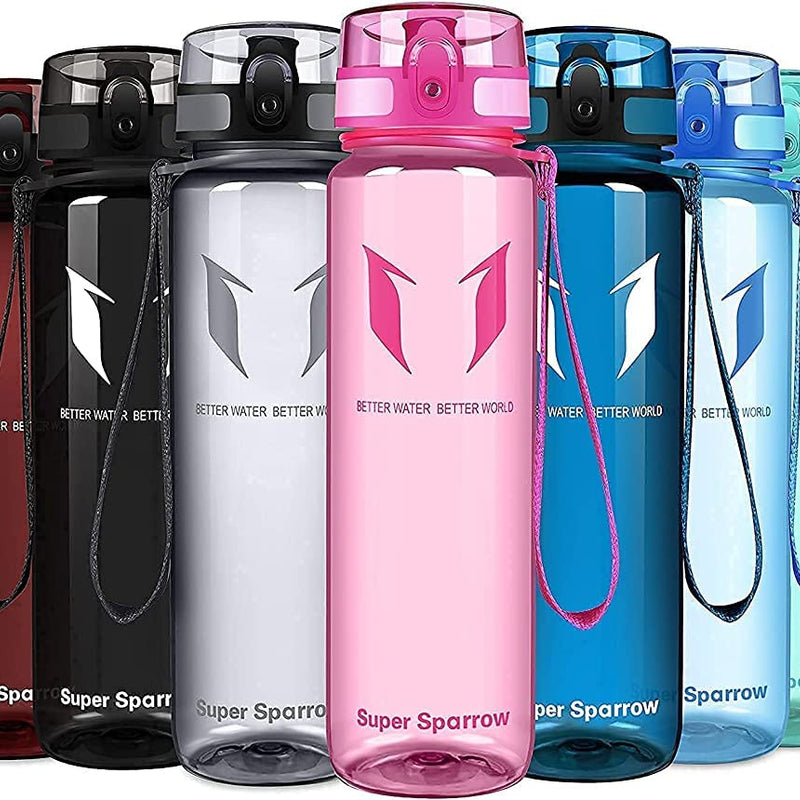 Super Sparrow Drinking Bottle, Tritan Water Bottle, 350 ml, 500 ml, 750 ml, 1000 ml, BPA-Free, Ideal Sports Bottle, for Sports, Bike, Fitness, University or Outdoors, Lightweight, Sustainable