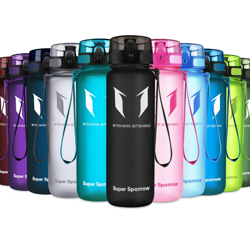 Super Sparrow Drinking Bottle, Tritan Water Bottle, 350 ml, 500 ml, 750 ml, 1000 ml, BPA-Free, Ideal Sports Bottle, for Sports, Bike, Fitness, University or Outdoors, Lightweight, Sustainable