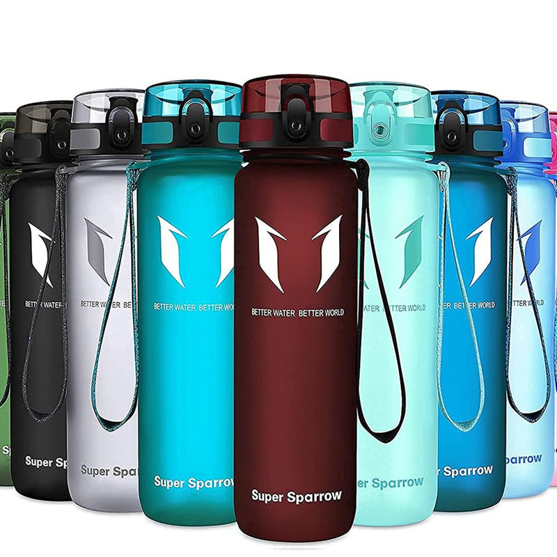Super Sparrow Drinking Bottle, Tritan Water Bottle, 350 ml, 500 ml, 750 ml, 1000 ml, BPA-Free, Ideal Sports Bottle, for Sports, Bike, Fitness, University or Outdoors, Lightweight, Sustainable