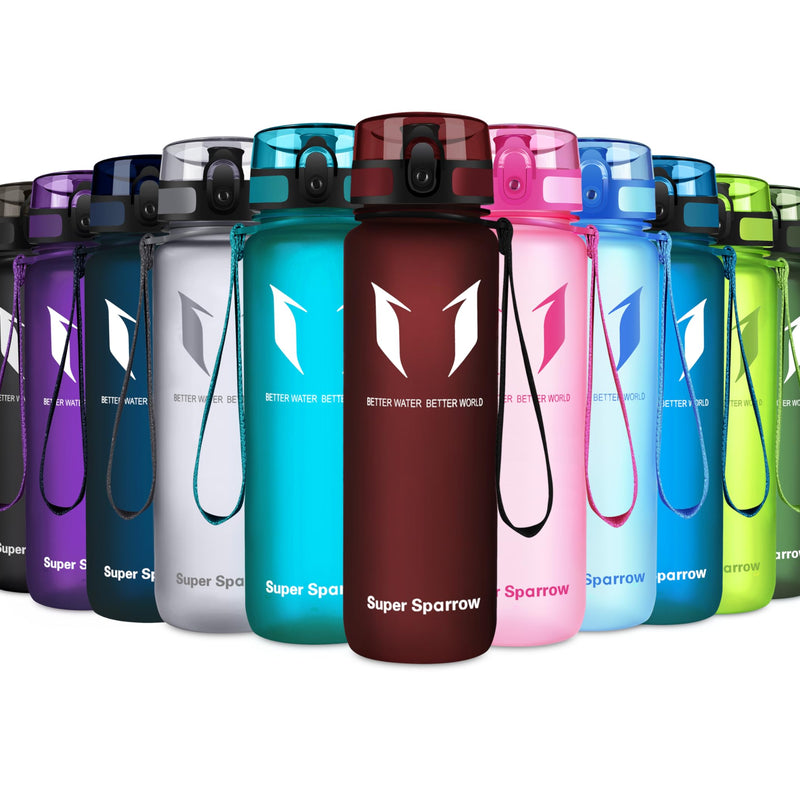 Super Sparrow Drinking Bottle, Tritan Water Bottle, 350 ml, 500 ml, 750 ml, 1000 ml, BPA-Free, Ideal Sports Bottle, for Sports, Bike, Fitness, University or Outdoors, Lightweight, Sustainable