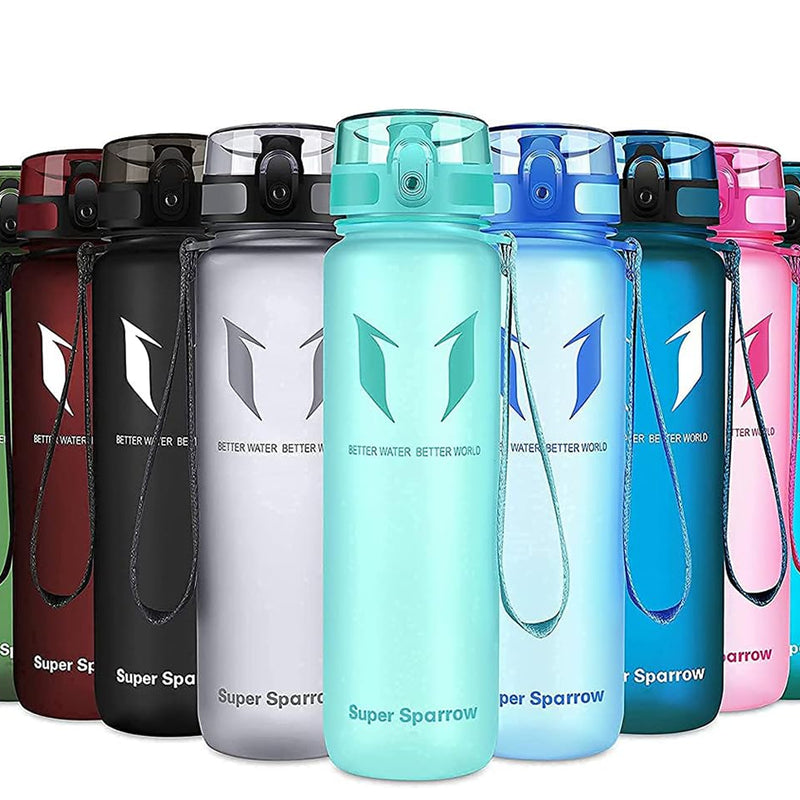 Super Sparrow Drinking Bottle, Tritan Water Bottle, 350 ml, 500 ml, 750 ml, 1000 ml, BPA-Free, Ideal Sports Bottle, for Sports, Bike, Fitness, University or Outdoors, Lightweight, Sustainable