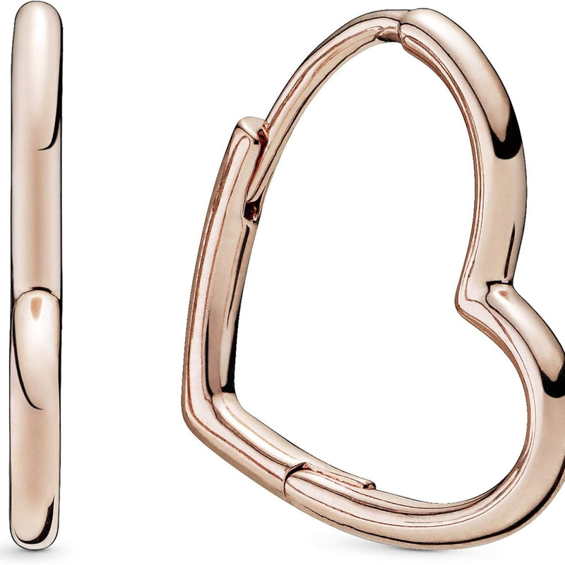 Pandora Asymmetric Heart Hoop Earrings