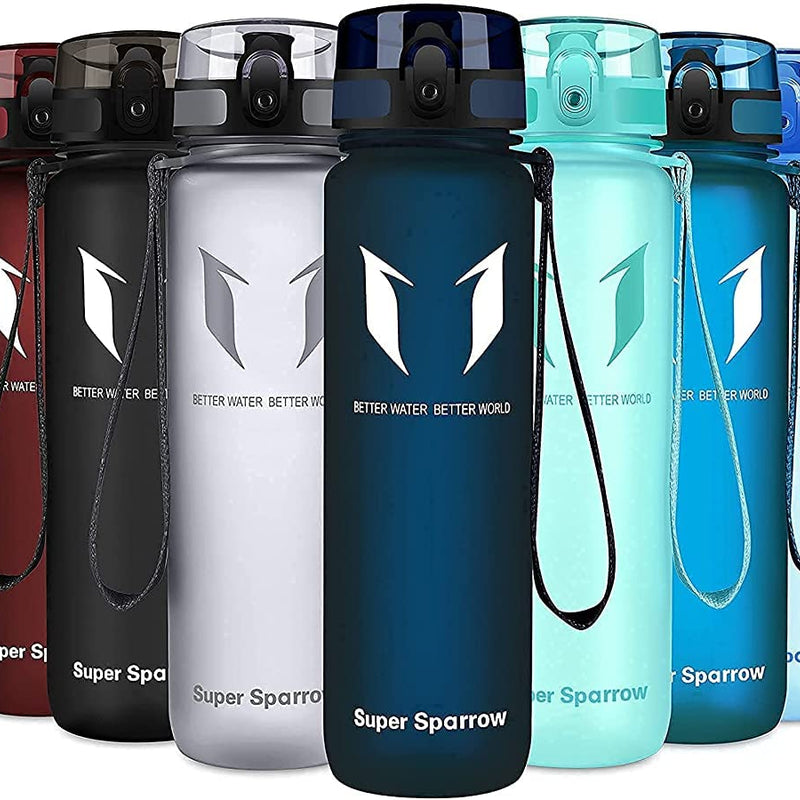 Super Sparrow Drinking Bottle, Tritan Water Bottle, 350 ml, 500 ml, 750 ml, 1000 ml, BPA-Free, Ideal Sports Bottle, for Sports, Bike, Fitness, University or Outdoors, Lightweight, Sustainable
