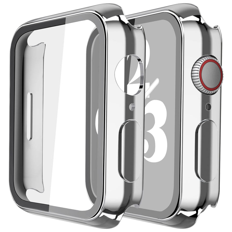 Misxi Pack of 2 Hard PC Protective Cases with Tempered Screen Protector for Apple Watch Series 10 (2024) 46 mm, Ultra Thin Anti-fall Scratch-Resistant Cover Protection for iWatch Matte Black
