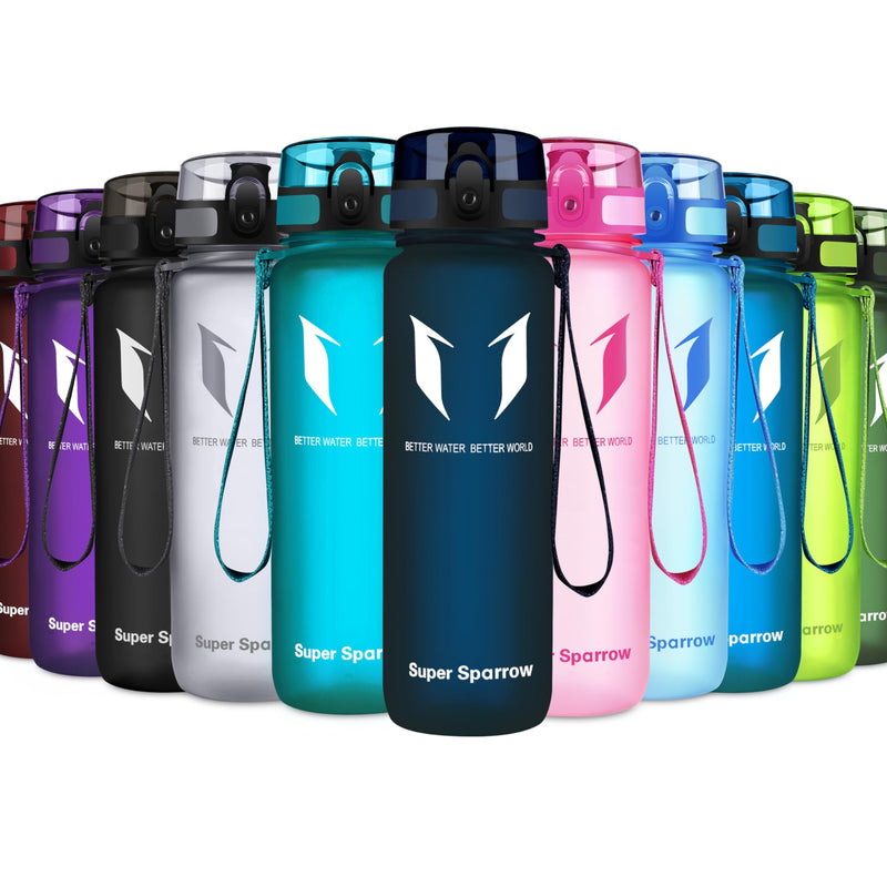 Super Sparrow Drinking Bottle, Tritan Water Bottle, 350 ml, 500 ml, 750 ml, 1000 ml, BPA-Free, Ideal Sports Bottle, for Sports, Bike, Fitness, University or Outdoors, Lightweight, Sustainable
