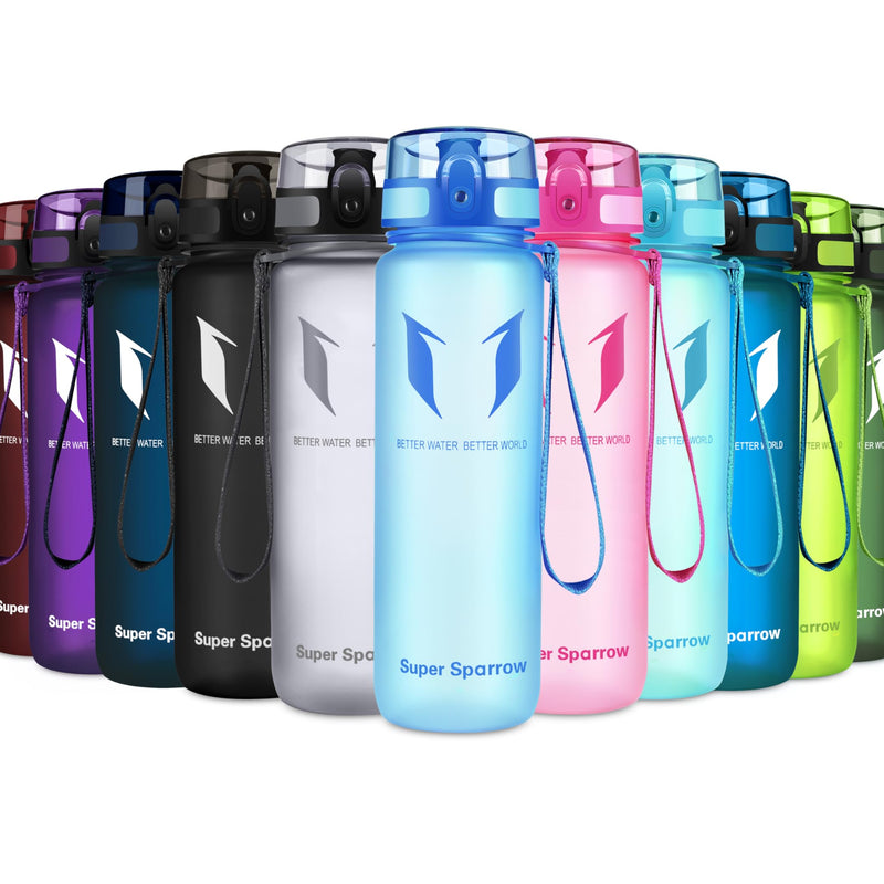 Super Sparrow Drinking Bottle, Tritan Water Bottle, 350 ml, 500 ml, 750 ml, 1000 ml, BPA-Free, Ideal Sports Bottle, for Sports, Bike, Fitness, University or Outdoors, Lightweight, Sustainable