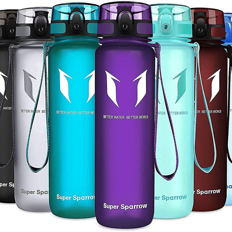 Super Sparrow Drinking Bottle, Tritan Water Bottle, 350 ml, 500 ml, 750 ml, 1000 ml, BPA-Free, Ideal Sports Bottle, for Sports, Bike, Fitness, University or Outdoors, Lightweight, Sustainable
