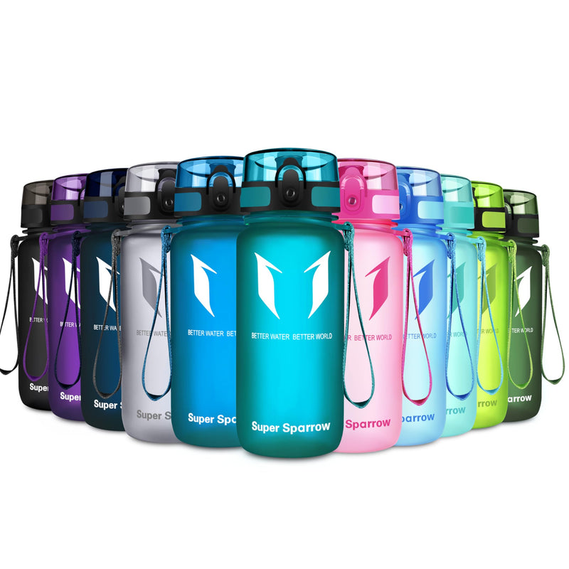 Super Sparrow Drinking Bottle, Tritan Water Bottle, 350 ml, 500 ml, 750 ml, 1000 ml, BPA-Free, Ideal Sports Bottle, for Sports, Bike, Fitness, University or Outdoors, Lightweight, Sustainable