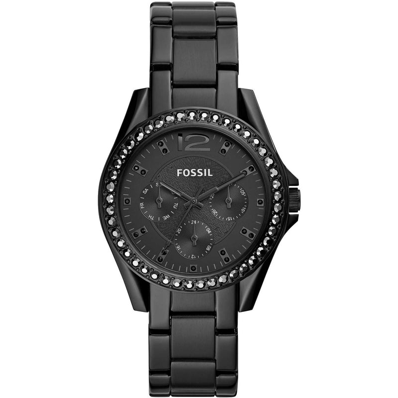 FOSSIL Riley Watch für Damen, Quarz-Chronographenwerk mit Edelstahl- oder Lederarmband