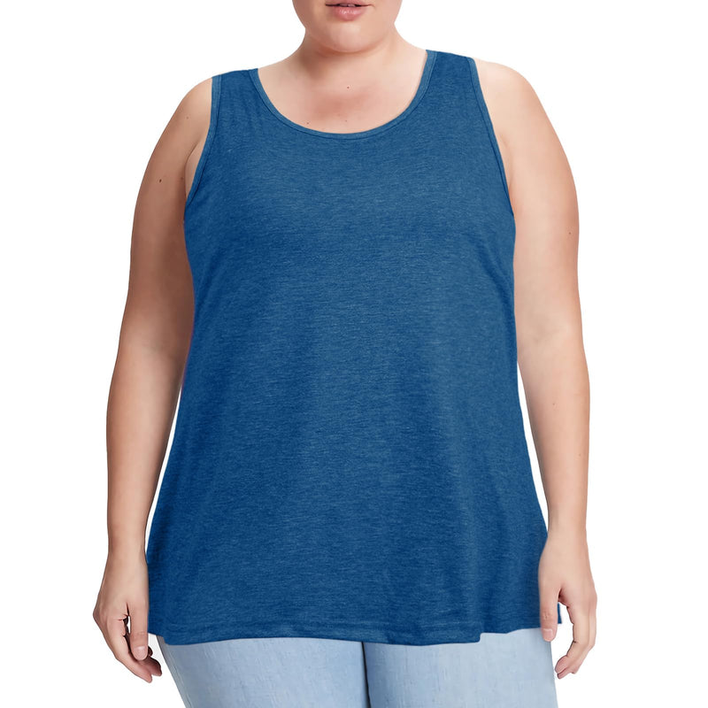 Moon Wood Tanktop Damen Lang Sommer Tops U-Ausschnitt Sport Longtops Ärmellos Oberteile Tank Top Große Größen