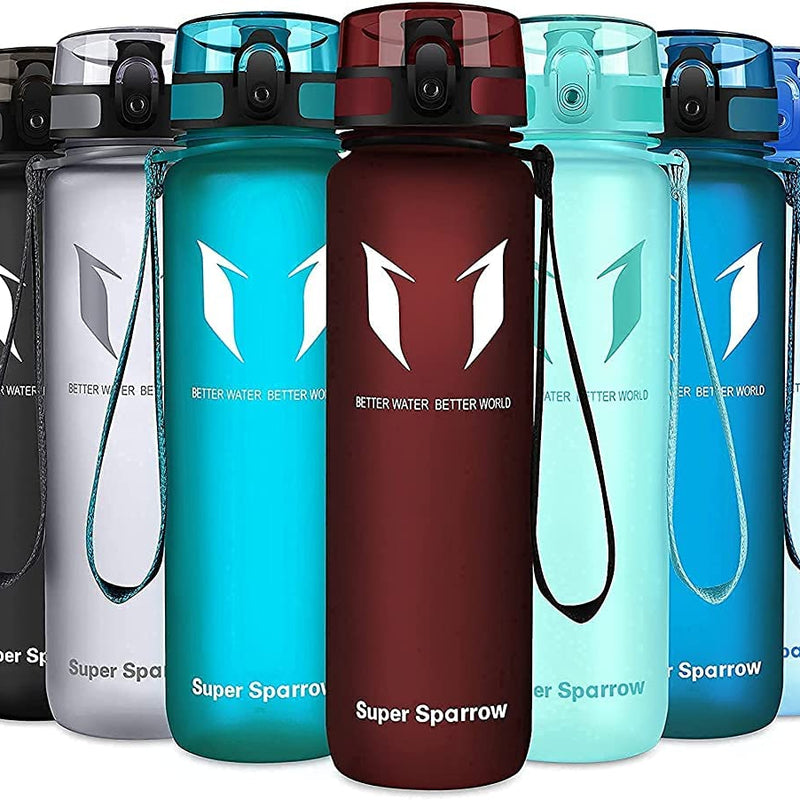 Super Sparrow Drinking Bottle, Tritan Water Bottle, 350 ml, 500 ml, 750 ml, 1000 ml, BPA-Free, Ideal Sports Bottle, for Sports, Bike, Fitness, University or Outdoors, Lightweight, Sustainable