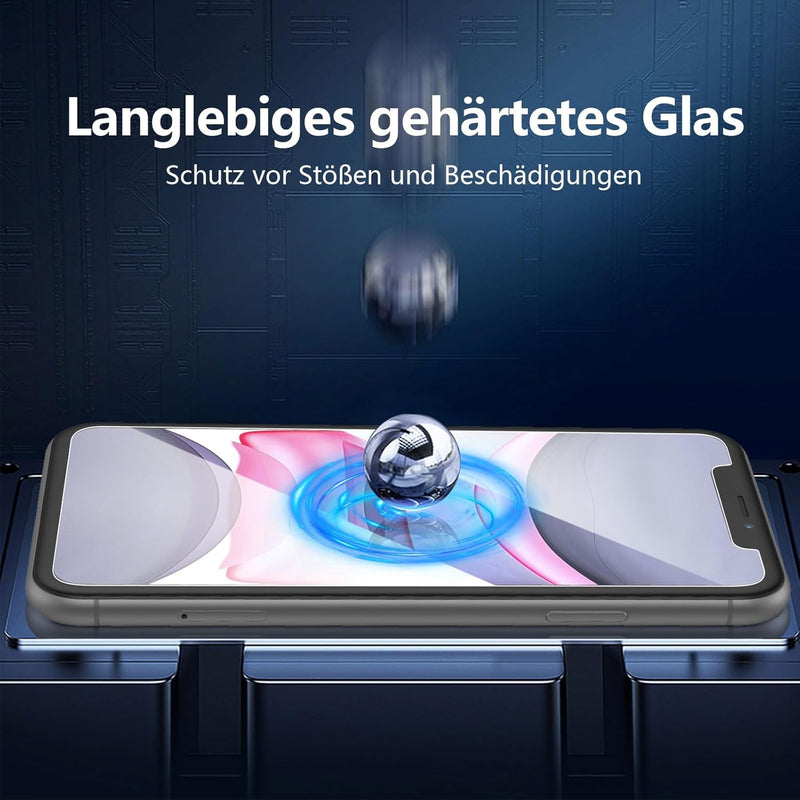 NEW'C tempered glass foil, protective foil for iPhone 11, iPhone XR, 2pcs., free from scratches, fingerprints and oil, 9H hardness, 0.33 mm ultra clear, screen protective foil for iPhone 11, iPhone XR