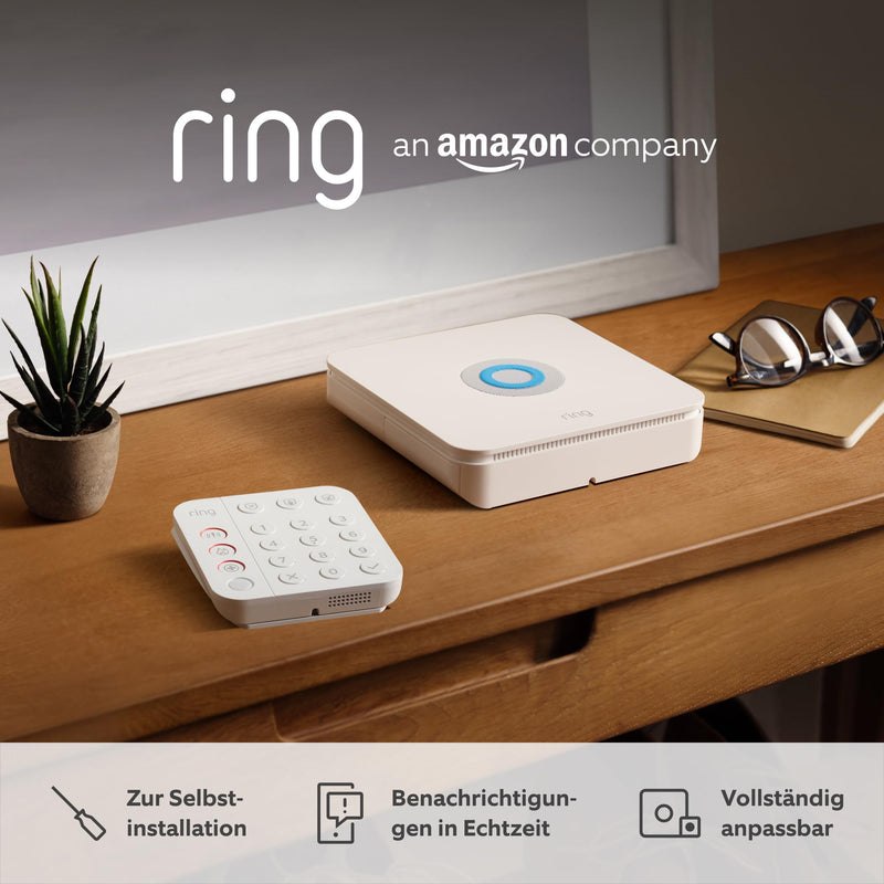 Ring Alarm - L + Innenkamera (Indoor Camera, 2. Gen.) im Paket | Alarmanlage für Haus & Wohnung mit WLAN & Kamera | Alarm-Benachrichtigungen auf dein Smartphone, haustierfreundlich | Alexa-kompatibel