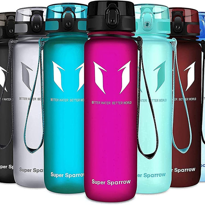 Super Sparrow Drinking Bottle, Tritan Water Bottle, 350 ml, 500 ml, 750 ml, 1000 ml, BPA-Free, Ideal Sports Bottle, for Sports, Bike, Fitness, University or Outdoors, Lightweight, Sustainable