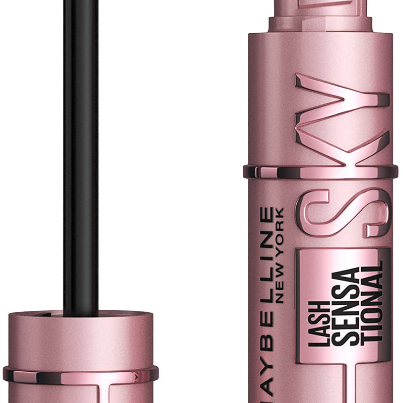Maybelline New York Black Mascara for Extremely Long Eyelashes, Lash Sensational Sky High Mascara, Very Black, 7.2 ml