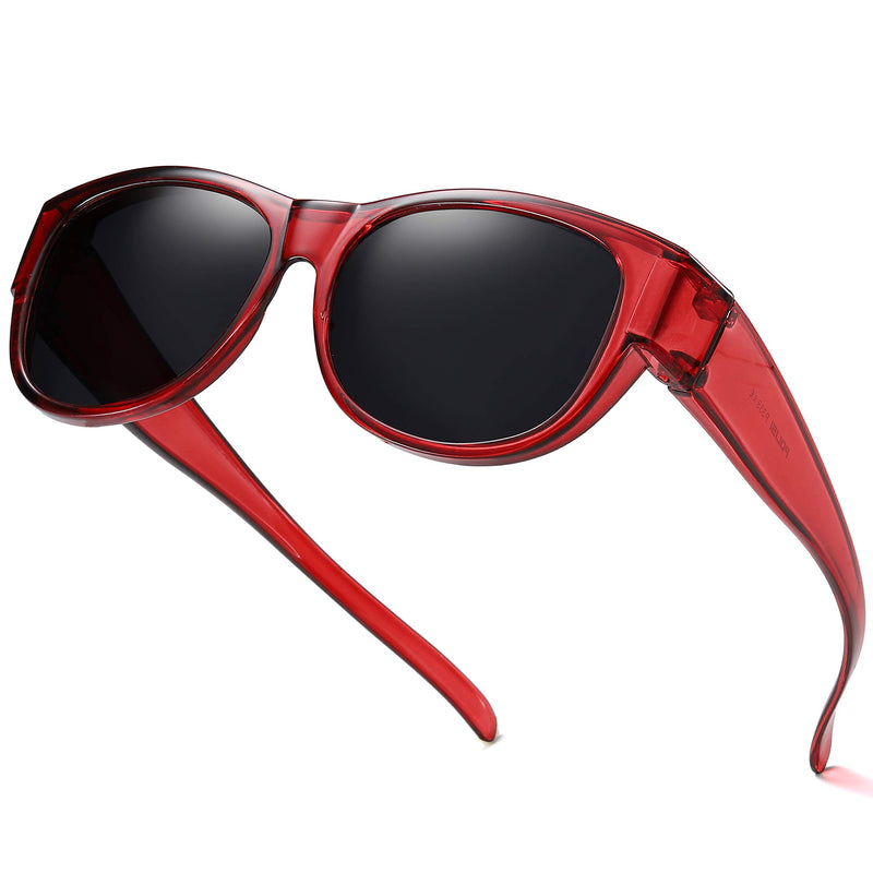 SHEEN KELLY Oversized TR90 Fits Over Sunglasses Mirror Polarised Lens Cateye for Women Drivers Glasses Over Lenses Lightweight