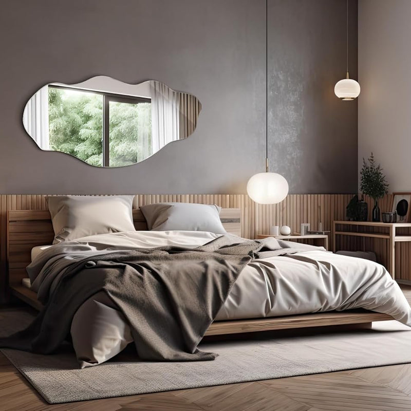 Tulup Mirror 50 x 100 cm Large Modern Irregular Organic Asymmetrical Stain for Bathroom Living Room Vertical