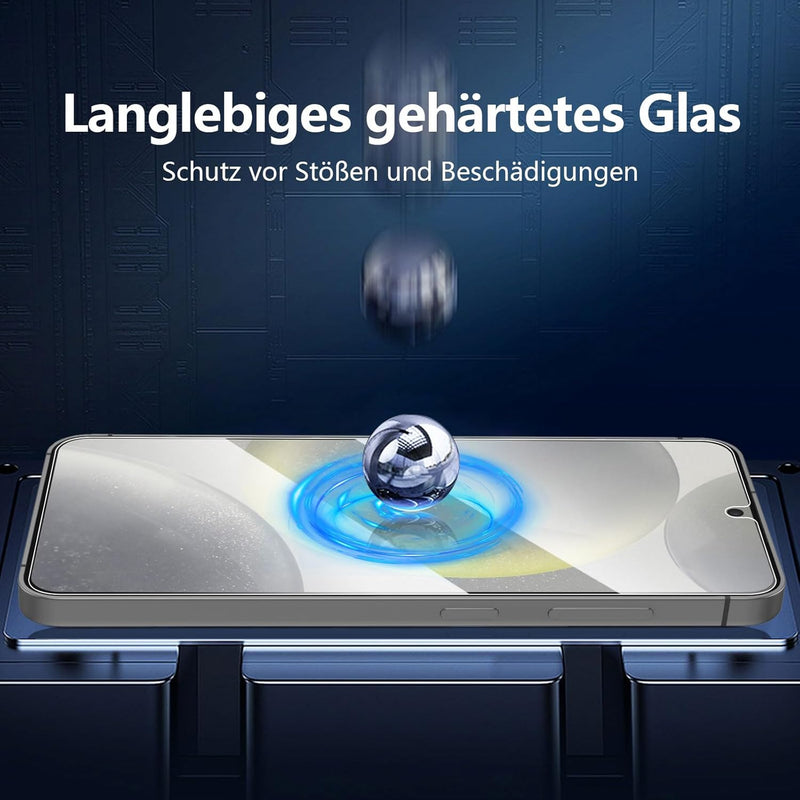 NEW'C Tempered Glass Screen Protector for Samsung Galaxy S24 FE 5G, Free from Scratches, 9H Hardness, HD Screen Protector, 0.33 mm Ultra Clear, Ultra Resistant, Pack of 3