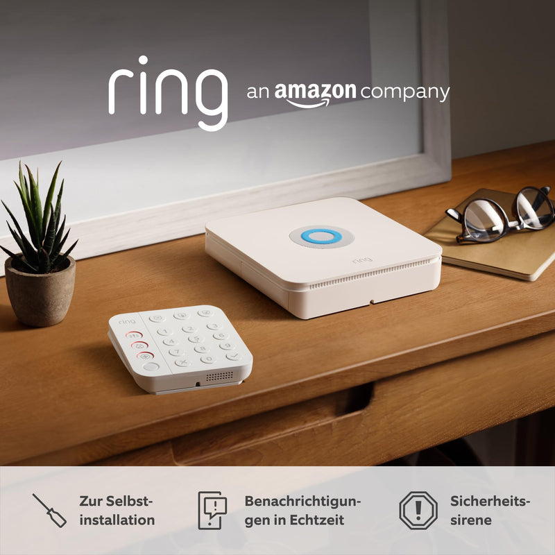 Ring Alarm - L + Innenkamera (Indoor Camera, 2. Gen.) im Paket | Alarmanlage für Haus & Wohnung mit WLAN & Kamera | Alarm-Benachrichtigungen auf dein Smartphone, haustierfreundlich | Alexa-kompatibel