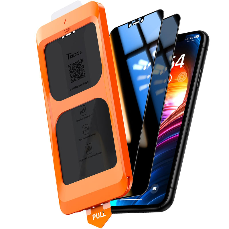 TOCOL For iPhone 16 Pro for Tempered Glass, Full Screen Shockproof Protective Glass Car Installation 9H Hardness Film Scratch-Resistant Anti-Fingerprint Anti-Oil Anti-Bubble Screen Protector for