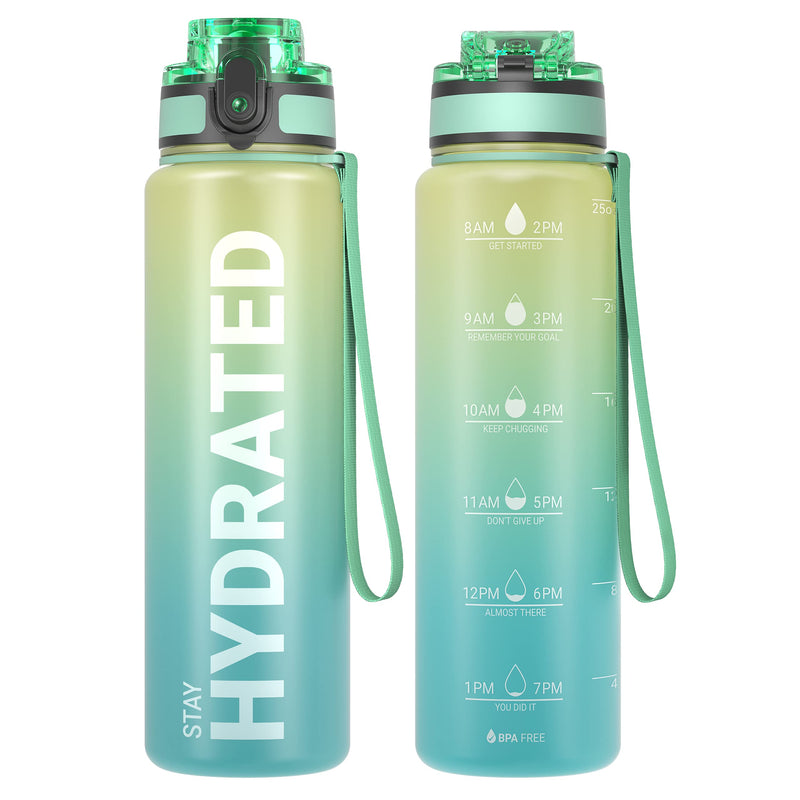 Sahara Sailor Water Bottle, Sports Water Bottle, (BPA-Free Tritan) 1L/500 ml/750 ml, Leak-Proof Sports Water Bottle, Sports Bottle for Bike, Camping, Yoga, Gym (1 Bottle)