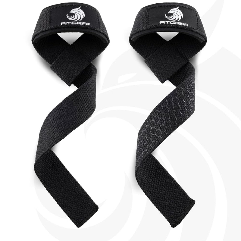 Fitgriff® Lifting Straps (Padded) for Strength Training, Bodybuilding, Fitness – Deadlift Straps – Lifting Straps – for Men and Women