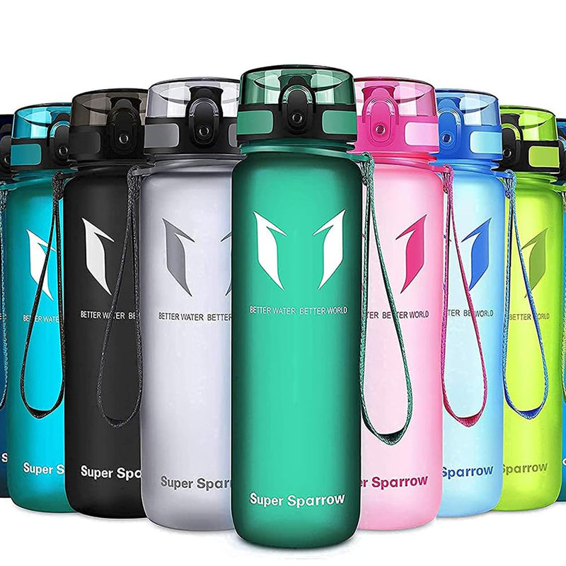 Super Sparrow Drinking Bottle, Tritan Water Bottle, 350 ml, 500 ml, 750 ml, 1000 ml, BPA-Free, Ideal Sports Bottle, for Sports, Bike, Fitness, University or Outdoors, Lightweight, Sustainable