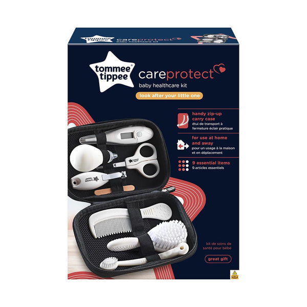 Tommee Tippee Baby Grooming Kit, 9 x Essential Newborn Care Items for Home and Travel, Wipe-Clean and Waterproof Travel Case (Design May Vary)