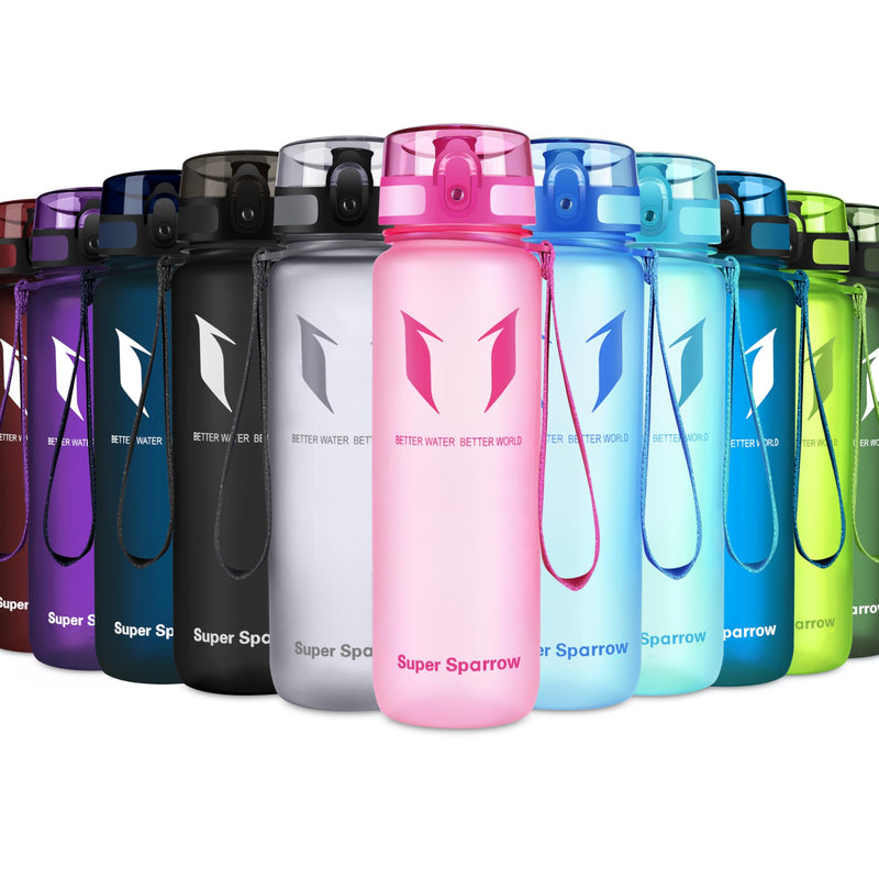 Super Sparrow Drinking Bottle, Tritan Water Bottle, 350 ml, 500 ml, 750 ml, 1000 ml, BPA-Free, Ideal Sports Bottle, for Sports, Bike, Fitness, University or Outdoors, Lightweight, Sustainable